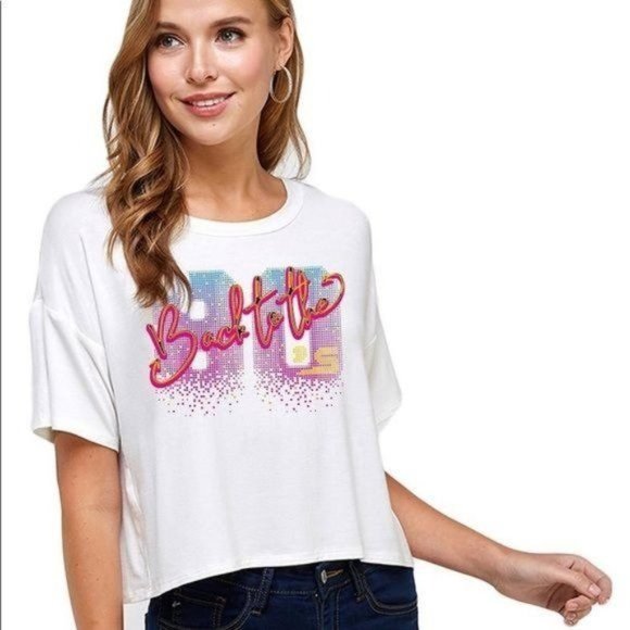 Nobrand Tops - Women Vintage Graphic Crop T-Shirt